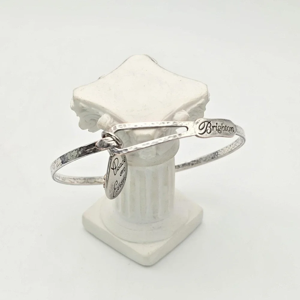 BRIGHTON Art & Soul Collection Bracelet 'Peace‎ on Earth' Gold & Silver Plate 8